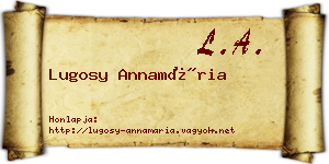 Lugosy Annamária névjegykártya